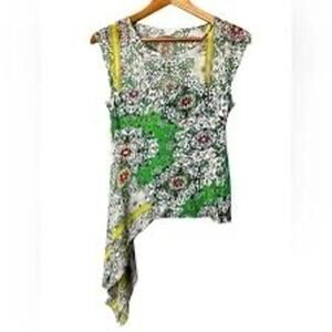 MSRP $108 Anthropologie Tiny Silk Cotton and Rayon A Symmetrical Top Size S